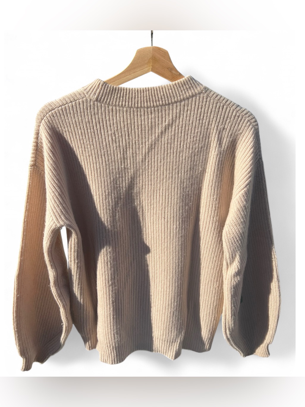 The Curated Chunky Crew Cashmere Sweater In Panna Cotta Size Xs Euc — image 3 of 6